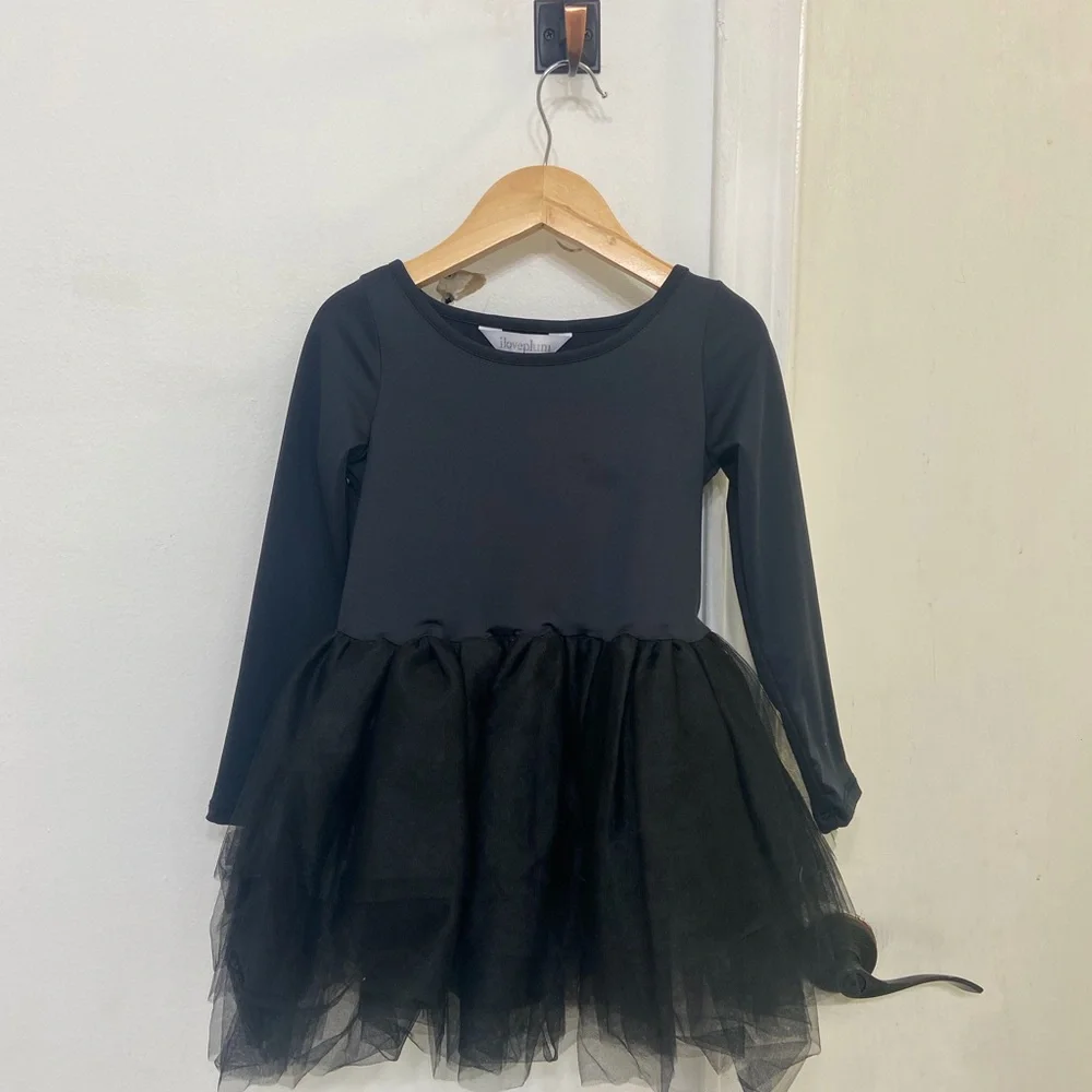 iloveplum Girls Dance Black Tulle Skirt Ballet Dress